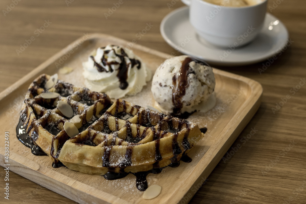 Waffle ice cream