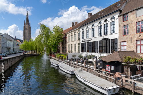 view of the historic city center and canals in downtown Bruges © makasana photo