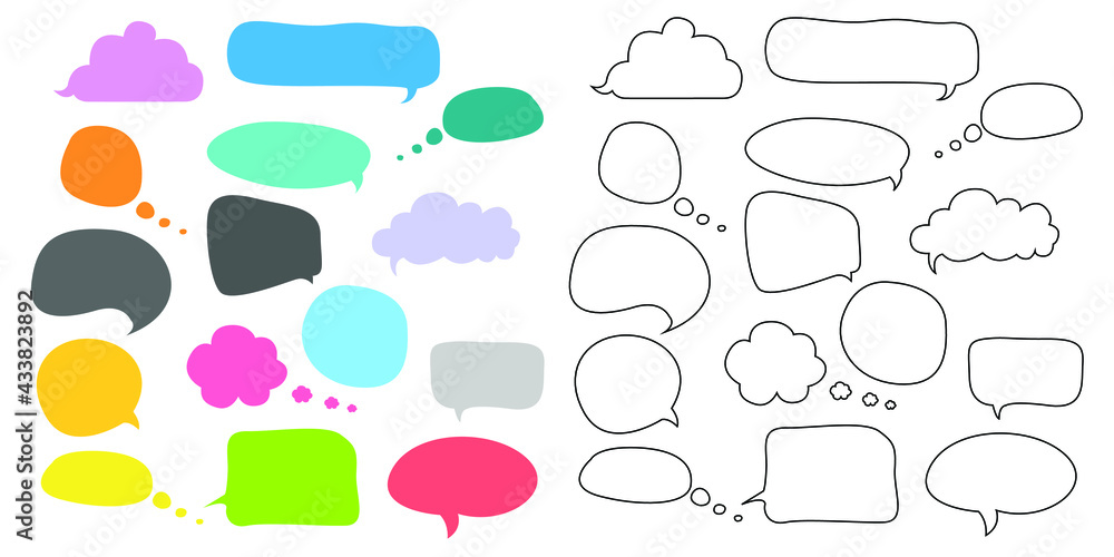 Fototapeta premium Collection of colourful Message bubbles vector. collection of chat bubbles chat boxes icons.