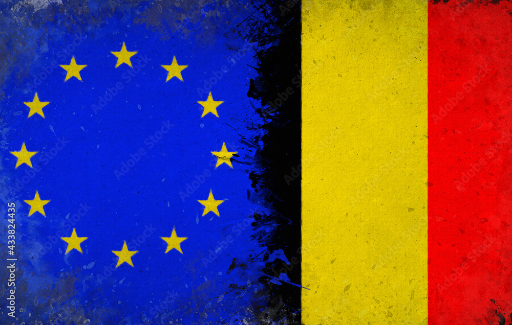 Belgium, Kingdom of Belgium and European Union, European Union Background - Watercolor Design
