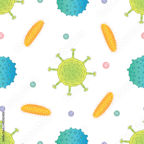 vector graphic seamless pattern with different viruses-01
