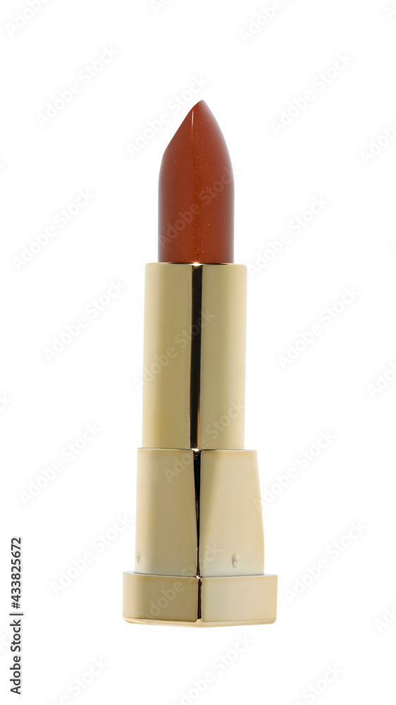 Open red lipstick golden tube Open red lipstick golden tube
