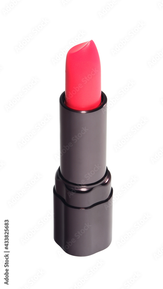 Open red lipstick dark gray black tube Open red lipstick dark gray black tube