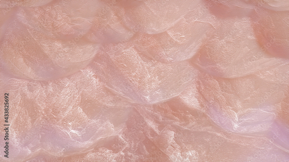 smooth wave surface of light pink color. 3d render illustration