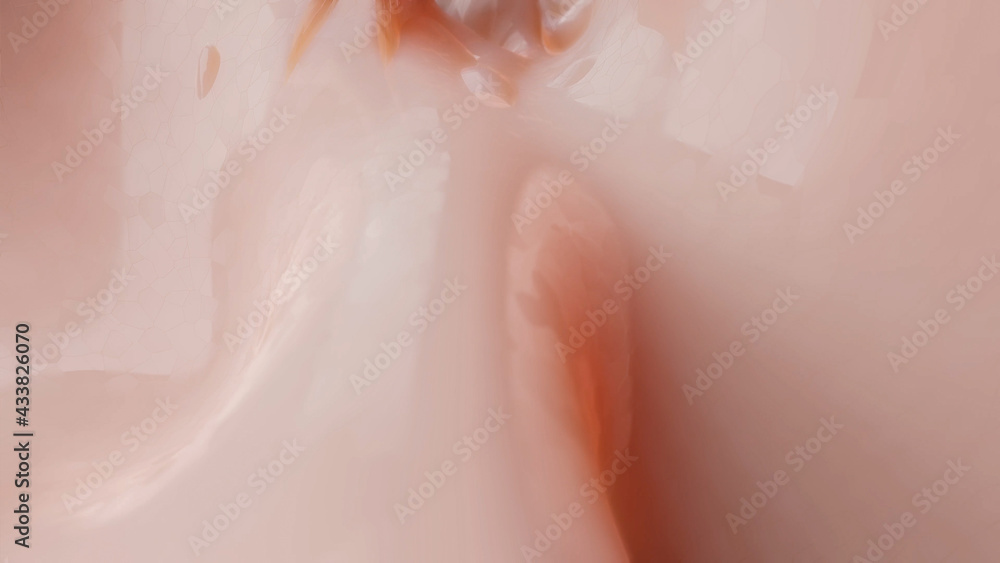 Fototapeta premium smooth wave surface of light pink color. 3d render illustration