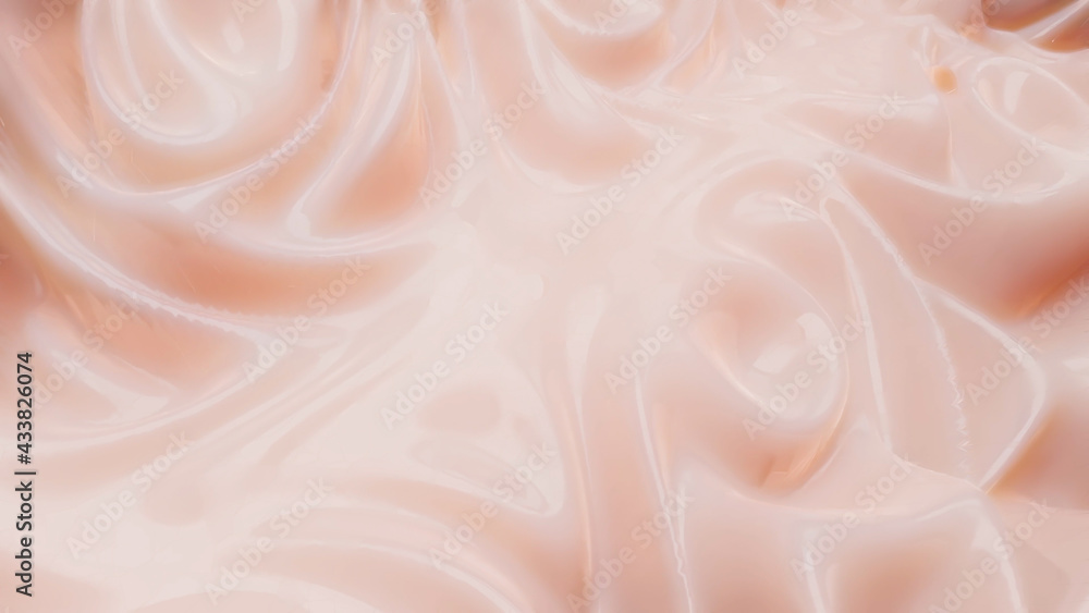 Obraz premium smooth wave surface of light pink color. 3d render illustration