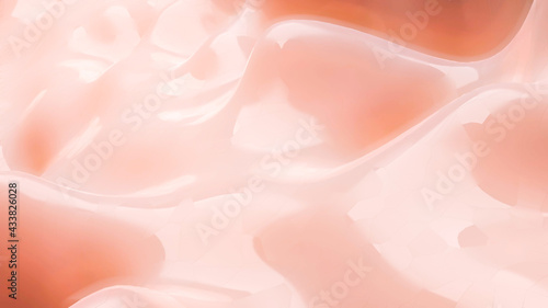 smooth wave surface of light pink color. 3d render illustration