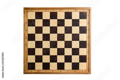 Fototapete Chess board isolated on white background.