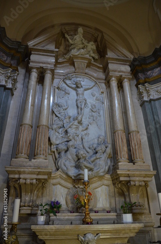 Turin, Italy - Interior of a beautiful church in Turin