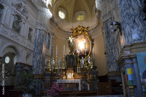Turin  Italy - Interior of a beautiful church in Turin