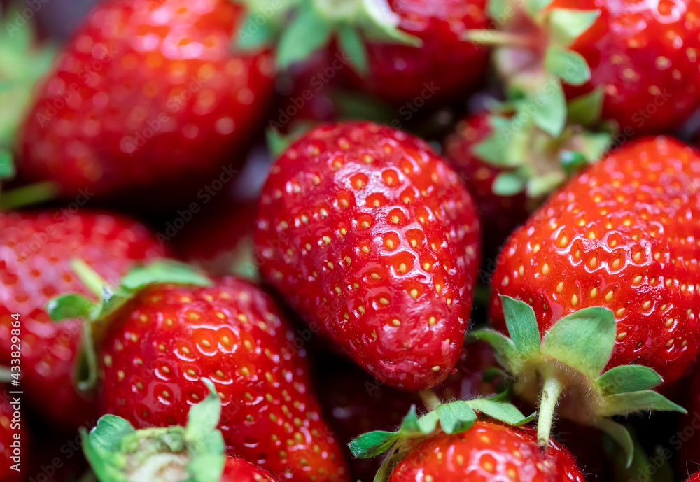 Ripe red strawberry. Strawberry background. Strawberry from the top. Ripe red strawberry. Strawberry background. Strawberry from the top.