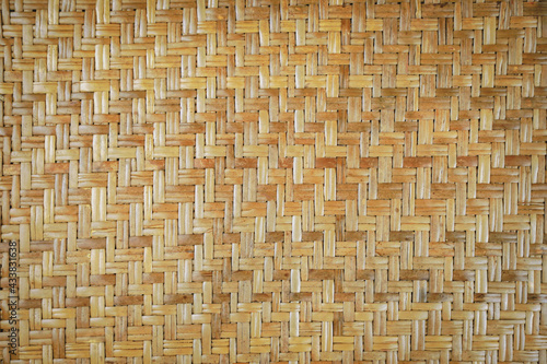 Weaved brown rattan texture background Handcraft weave texture natural wicker. 