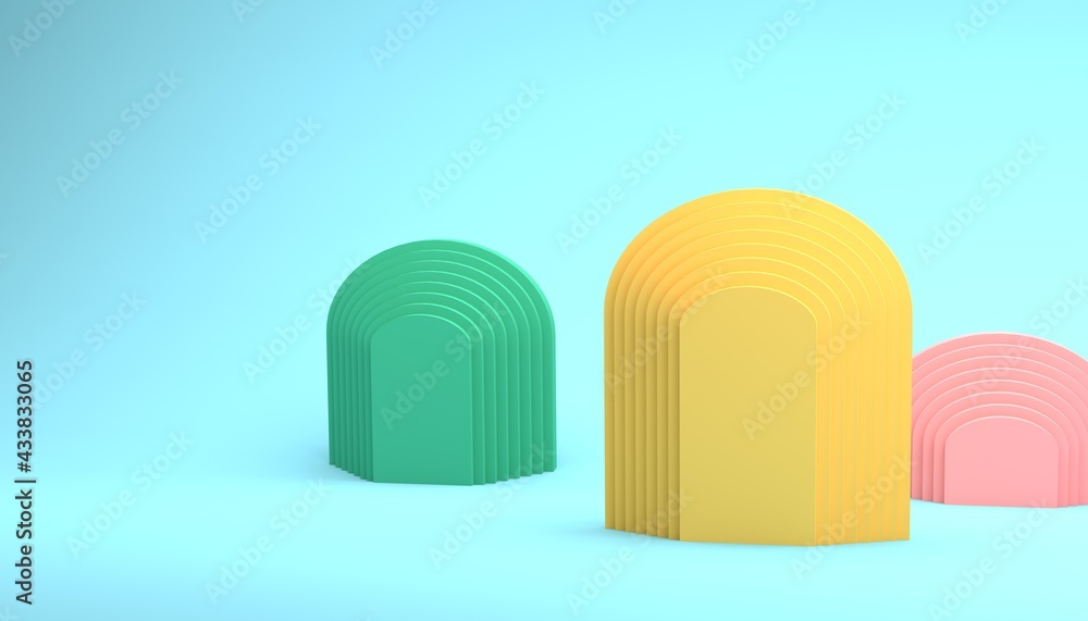 Abstract 3D render of objects Abstract 3D render of objects