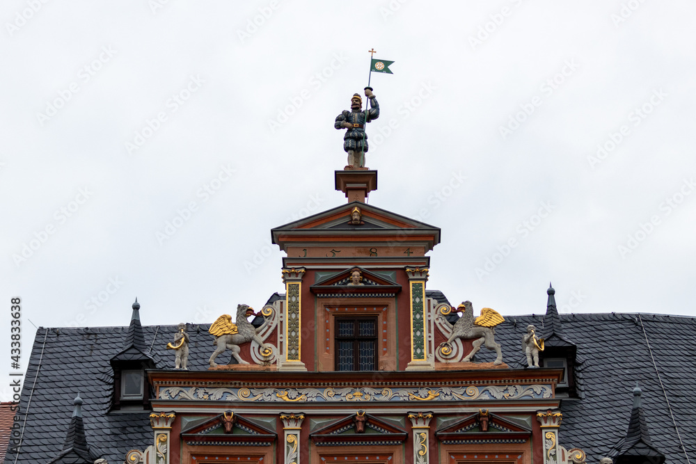 Fototapeta premium Facade of a historic building on the fish market in Erfurt
