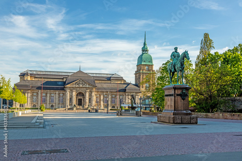 Panoramic view over Friedensplatz square to Hessian State Museum in German university city Darmstadt photo