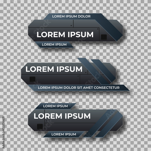 Modern geometric lower third banner template design. Colorful lower thirds set template vector. Vector illustration