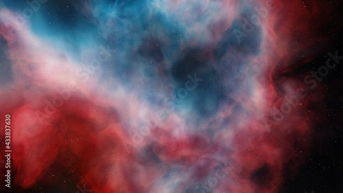 Fototapeta Naklejka Na Ścianę i Meble -  Beautiful nebula in cosmos far away 3d rendering