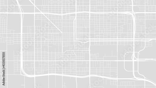 Grey and white Phoenix city area vector background map, streets and water cartography illustration.