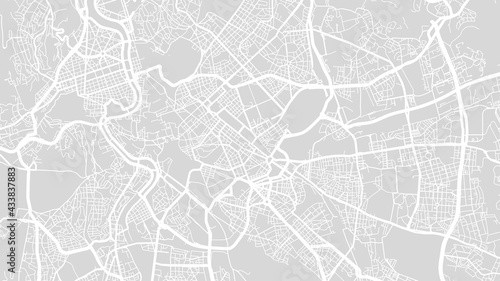 White and light grey Rome city area vector background map, streets and water cartography illustration.
