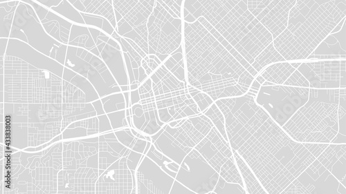 White grey Dallas city area vector background map, streets and water cartography illustration. photo
