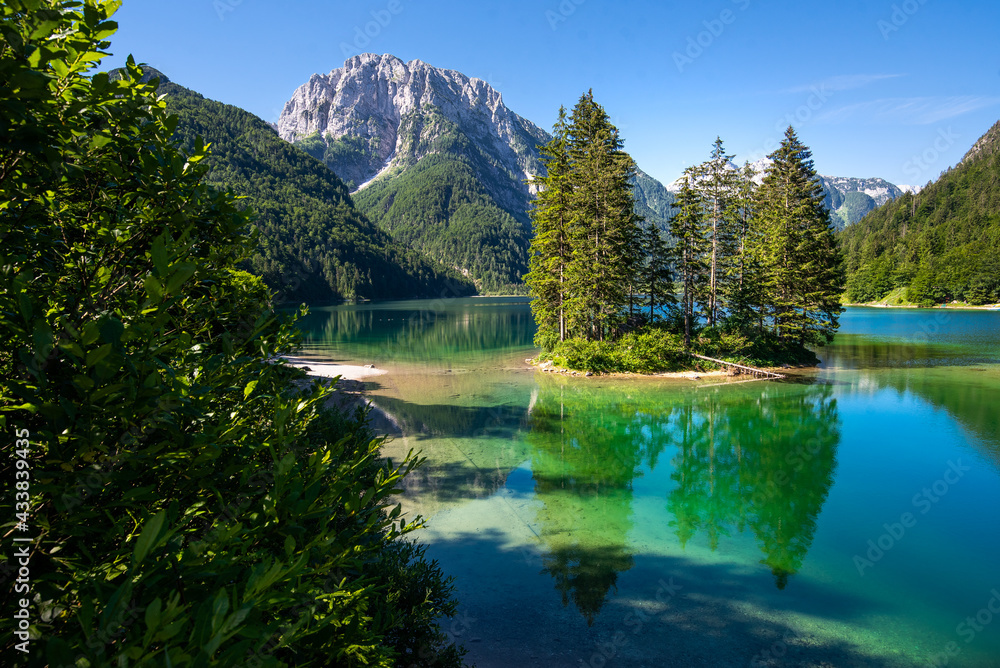 idyllic mountain lake, slovenia, europe