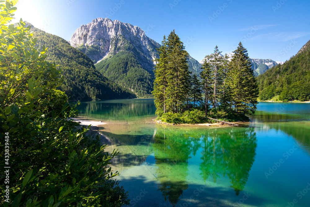 idyllic mountain lake, slovenia, europe