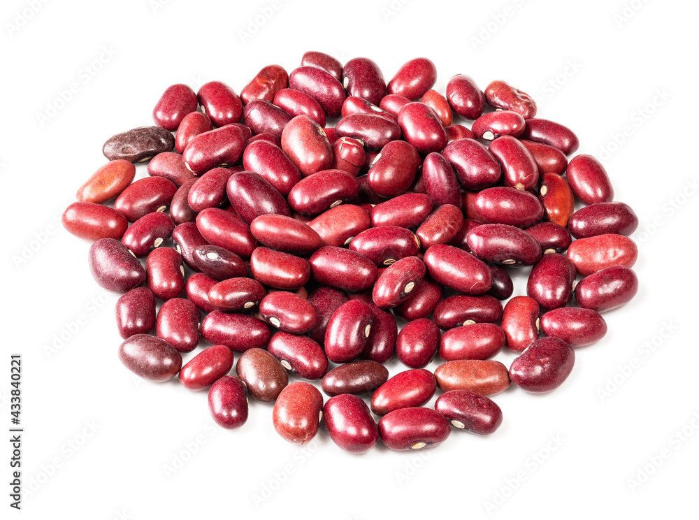 handful of mexican red beans closeup on white handful of mexican red beans closeup on white