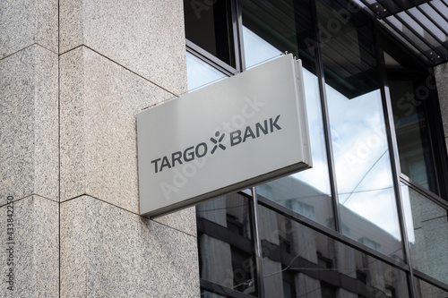 Targo Bank store sign in Munich town center