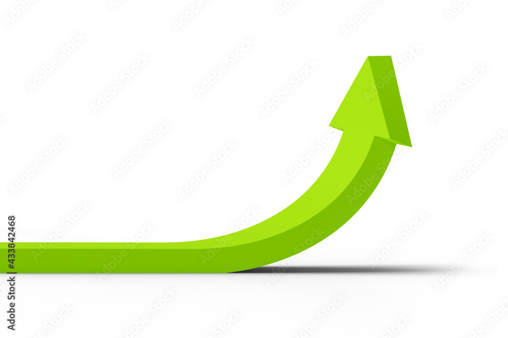 Simple arrow indicating growth - 3d rendering Simple arrow indicating growth - 3d rendering