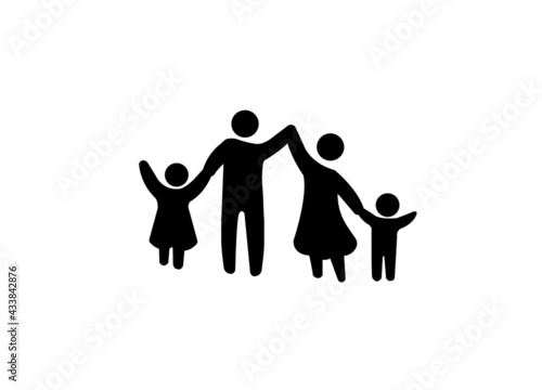 Happy family concept. modern design family icon, family members. Nuclear family concept.
Happy family. Vector design EPS 10. photo