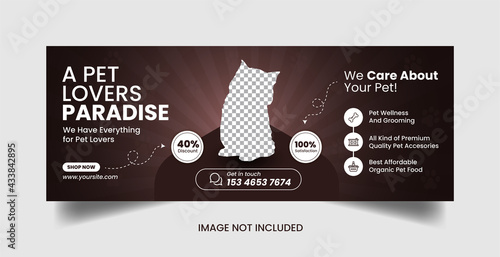 Pet store promotional square flyer design template social media post editable web banner  Premium Vector