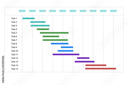 Illustration of gantt chart in project management concept