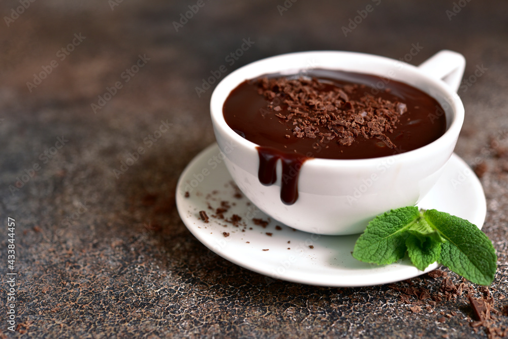 Delicious hot chocolate with mint. Delicious hot chocolate with mint.