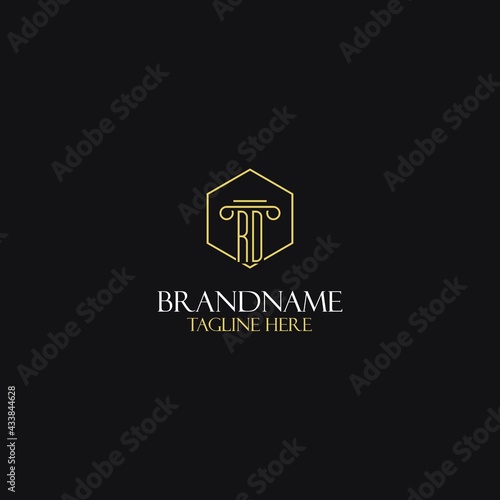Obraz na płótnie RD monogram initials design for legal, lawyer, attorney and law firm logo