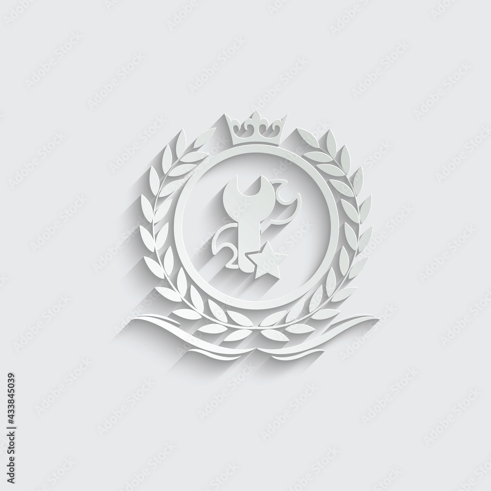 Obraz premium setting, repair logo template luxury royal vector service company decorative emblem with crown