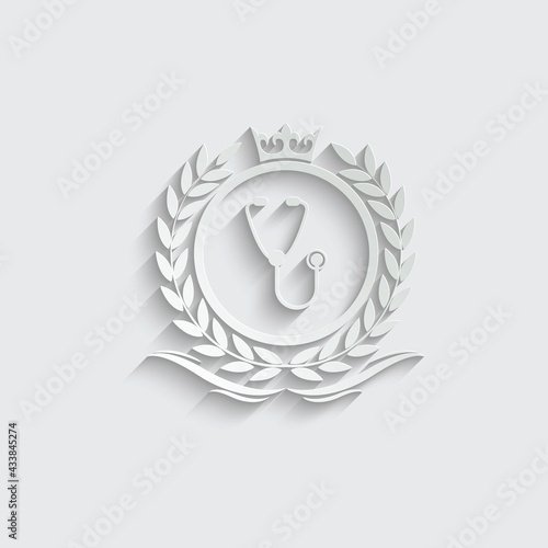clinic logo template luxury royal vector clinic icon company decorative emblem with crown	