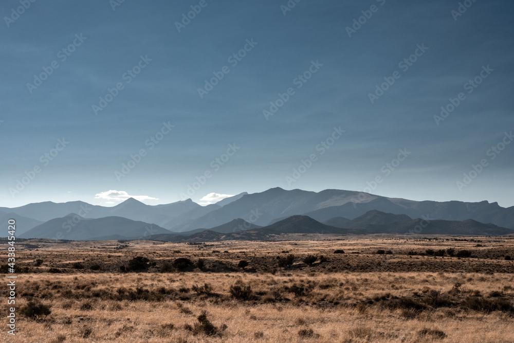 Dry Grass Across Brown Field Below Mountains in Nevada