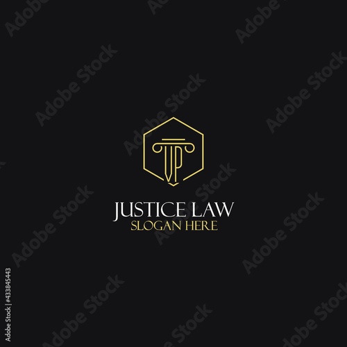 VP monogram initials design for legal, lawyer, attorney and law firm logo