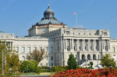 library of congress building in autumn season - Washington dc united states photo