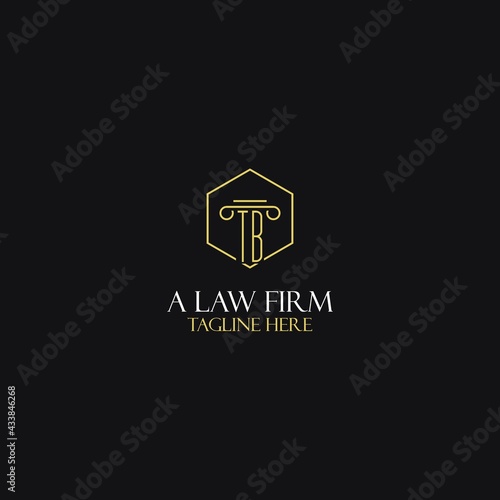 TB monogram initials design for legal, lawyer, attorney and law firm logo