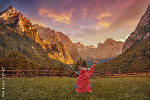 woman in the mountains photo