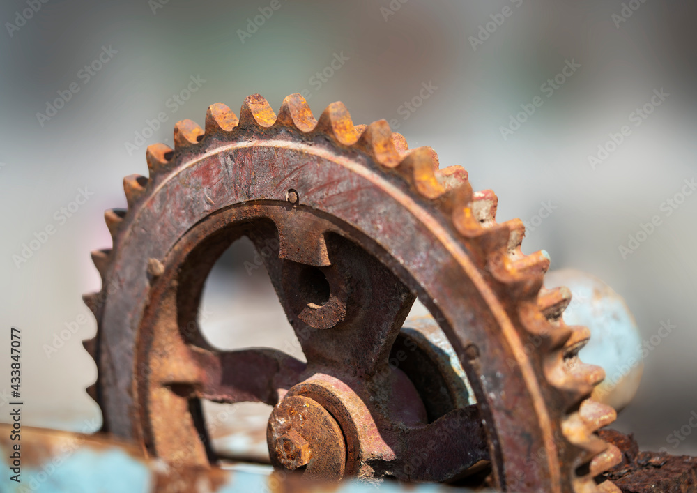 Old rusted iron gear