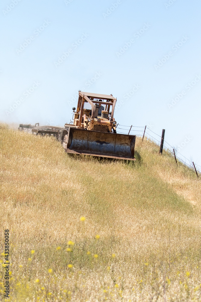 Naklejka premium Dozer in California, Santa Barbara County California Agriculture