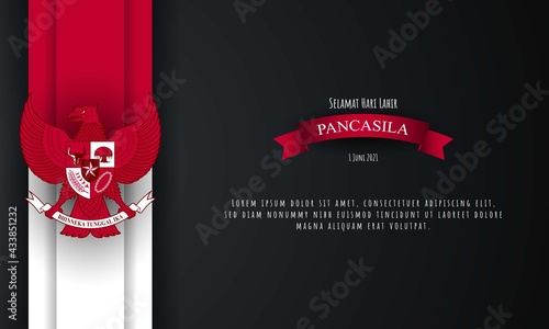 Indonesian Holiday Pancasila Day Illustration.