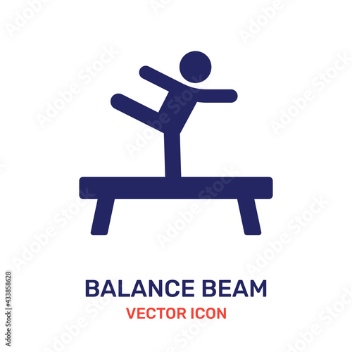 Balance beam gymnastics icon. Vector illustration.