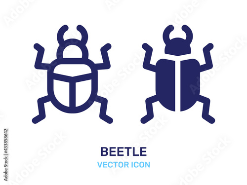 Beetle icons vector isolated on white background