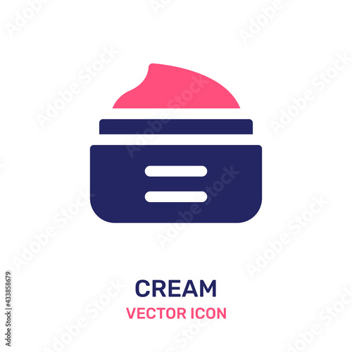 Natural cosmetics icon. Bio skin care, cream vector illustration.