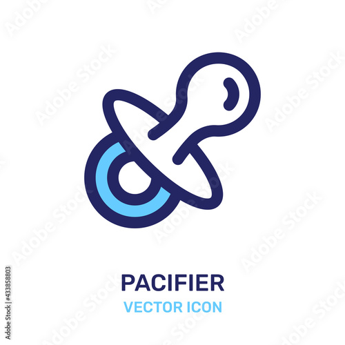 Baby pacifier icon isolated on white background.