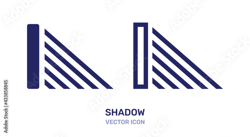 Shadow from concrete wall icon vector.
