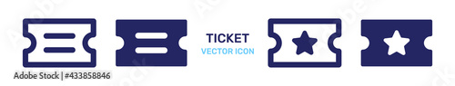 Ticket icon set. Vector illustration